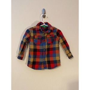 shirt dip 6-12m fall multicolored flannel long sleeve vguc